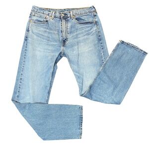 Levis 505 Jeans Men 36x34 Blue Regular Fit Straight Leg Light‎ Wash